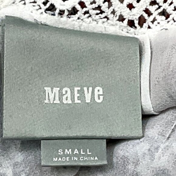 Maeve Top Womens S Floral Cochet Dainty Lace Semi Sheer Mesh V-Neck Blouse - Picture 3 of 10